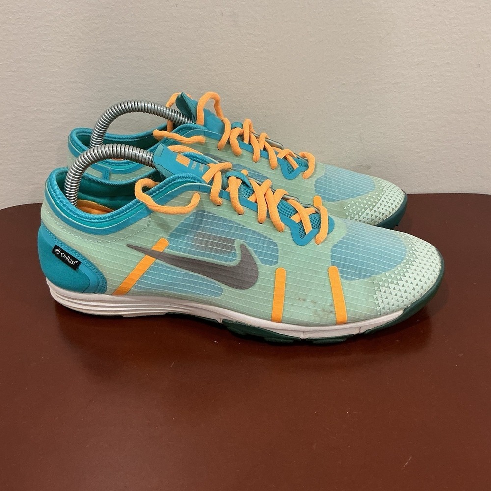 Nike Lunarelement Teal Metallic Pewter Blue Laser Orange Womens 9 615743-300